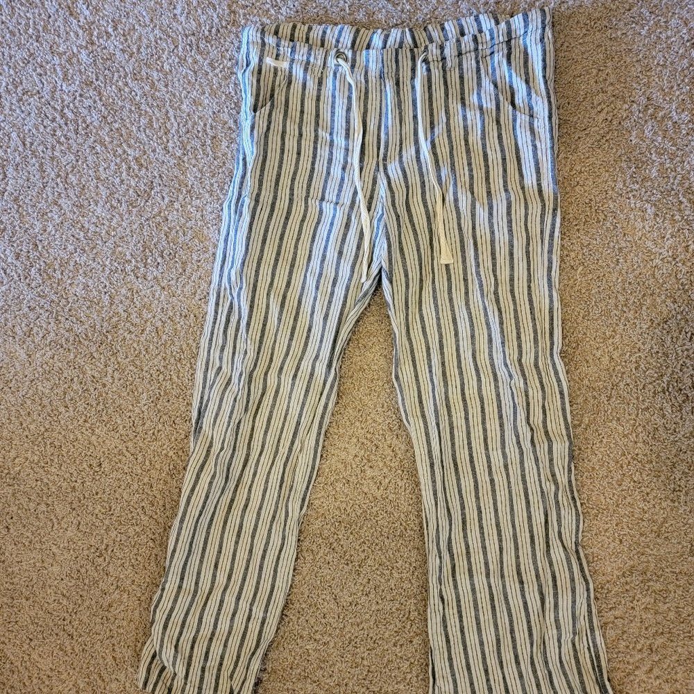 Elon lower rise 100% linen pants